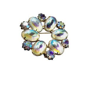 Vintage Signed Vendome AB Glass & Rhinestone Brooch (A2852)